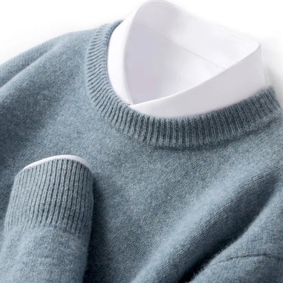 Modern men's sweater with double collar design
