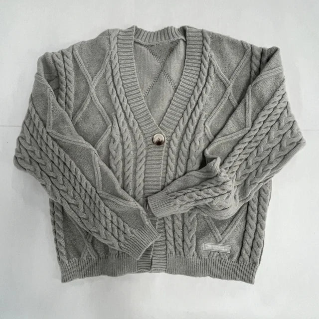 Women's V-neck knitted sweater