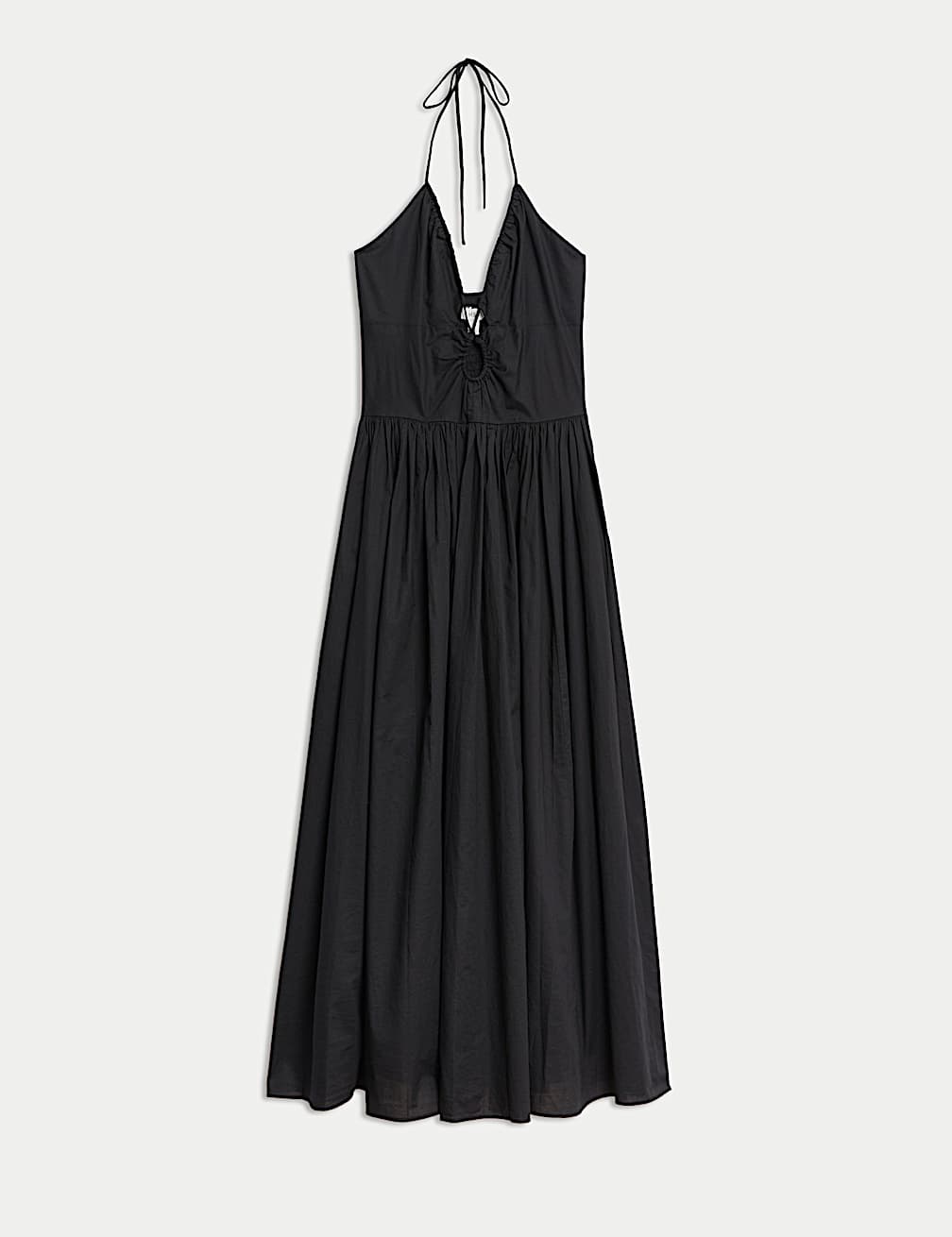 Long halter neck beach dress with elegant summer design