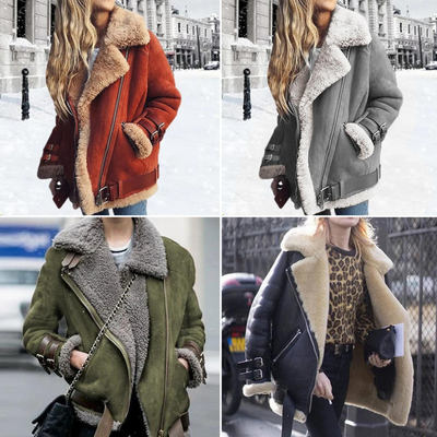 Women's jacket with a buckle and elegant collar, ideal for a sophisticated look