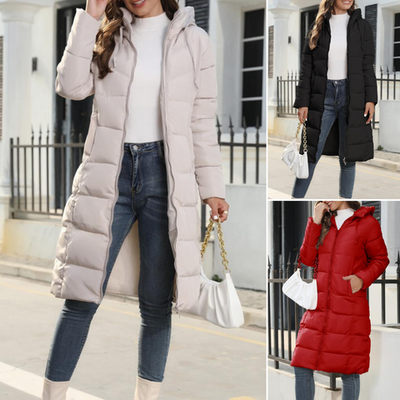 Warm and elegant women's coat with modern design