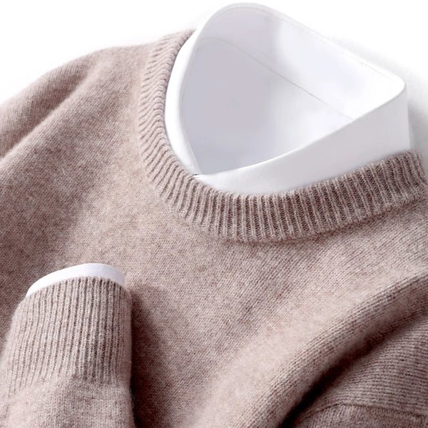 Modern men's sweater with double collar design