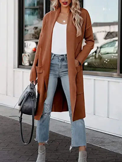 Elegant off-the-shoulder open-front cardigan for effortless style