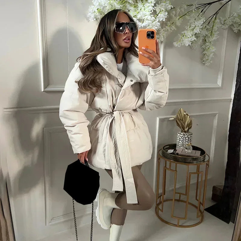 Elegant women's jacket with a high collar – Ideal for winter