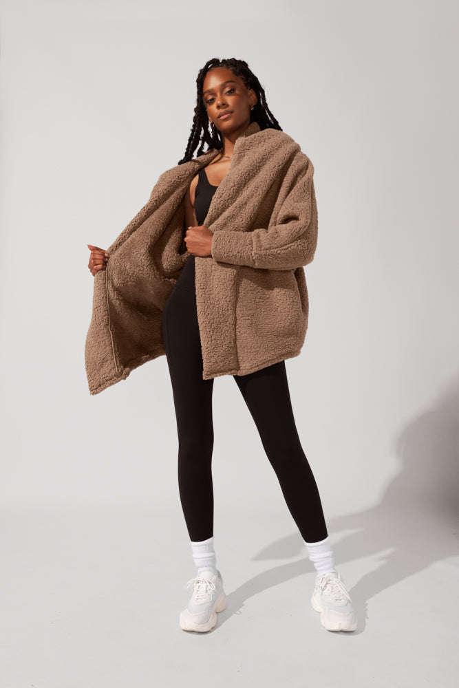 Cocoon Coat for Women - Elegant in Cool Grey