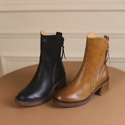Short Heeled Ankle Boots for Elegant Women
