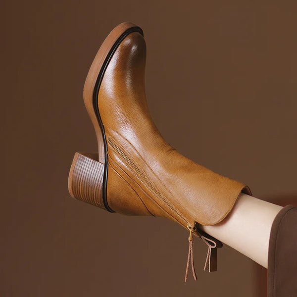 Short Heeled Ankle Boots for Elegant Women