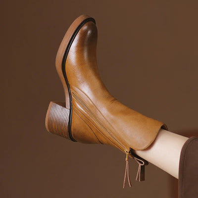 Short Heeled Ankle Boots for Elegant Women