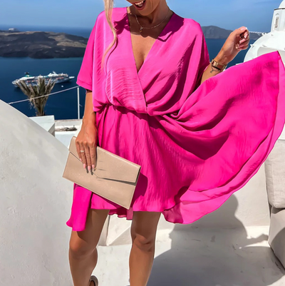 Wide mini dress with summer style and modern design
