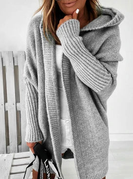 Berta - Long-sleeved knitted cardigan with hood