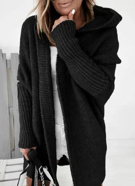 Berta - Long-sleeved knitted cardigan with hood