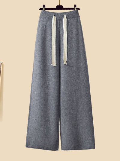Women's 3-Piece Set: Wide-Leg Pants, Modern Sweater, and Elegant Cardigan