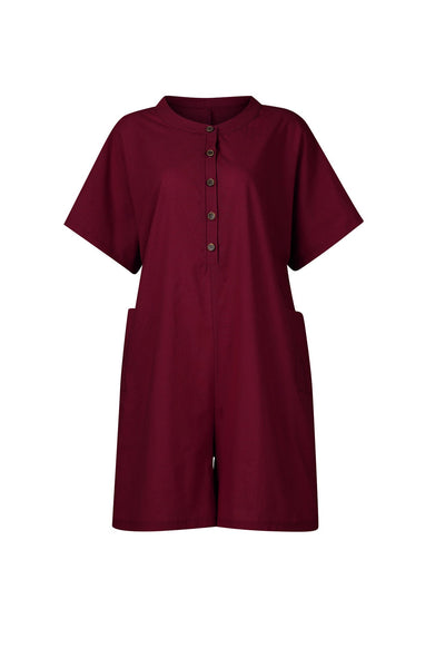 Anna - Loose-fitting jumpsuit with pockets and button closure