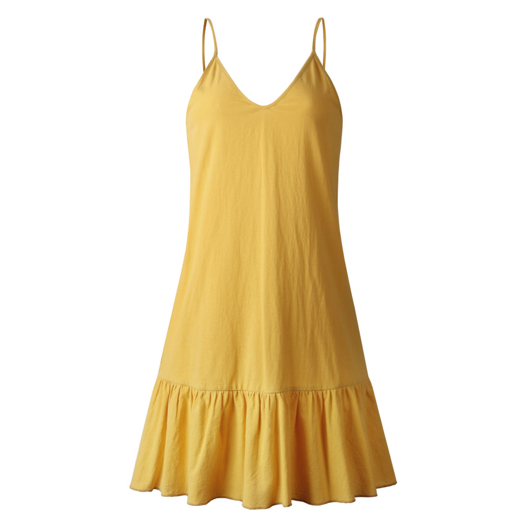 Lightweight mini dress with thin straps for a relaxed summer style