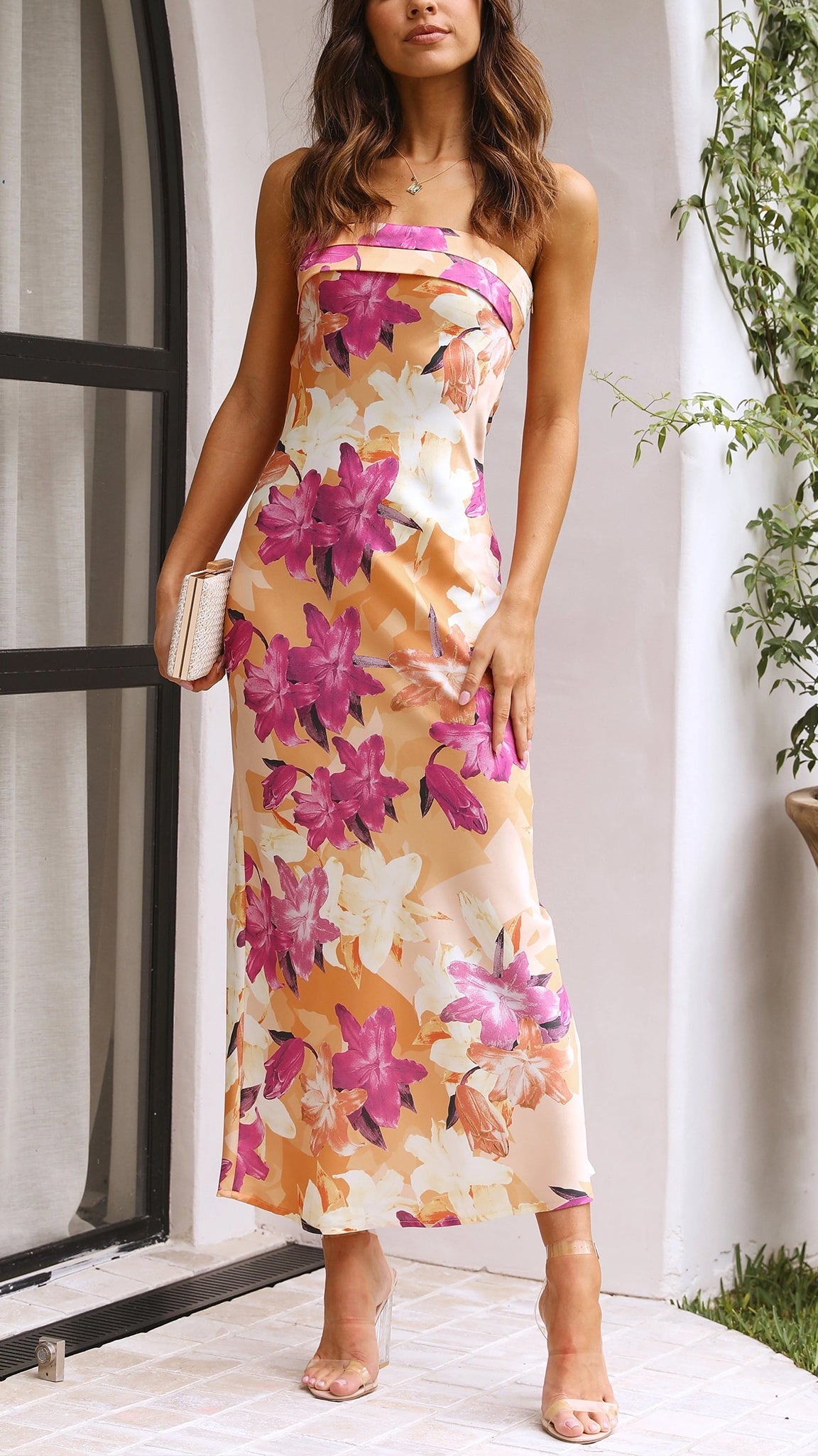 Harper - Elegant Strapless Midi Dress