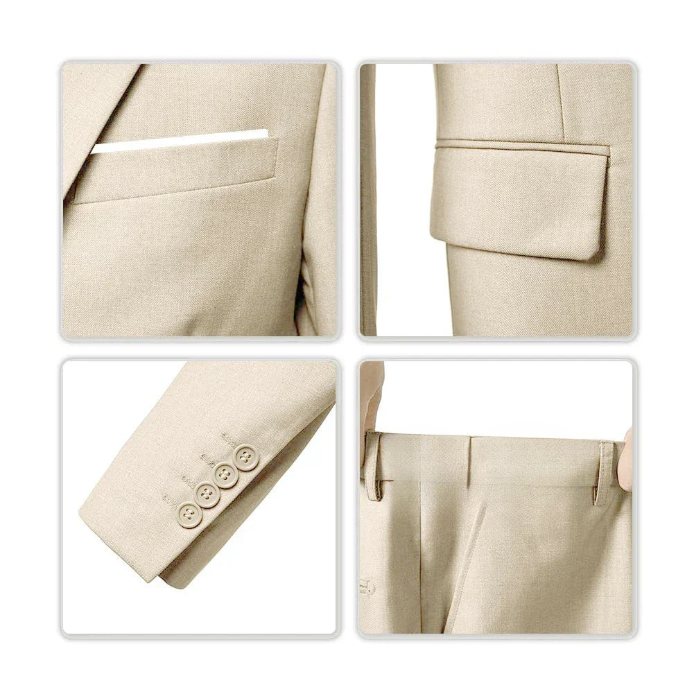 Elegant three-piece men's suit set, ideal for weddings and events