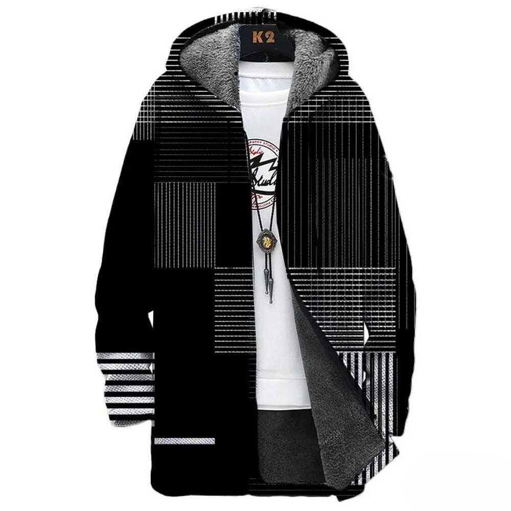 Men's Printed Hooded Jacket - Style and Comfort