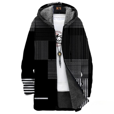 Men's Printed Hooded Jacket - Style and Comfort