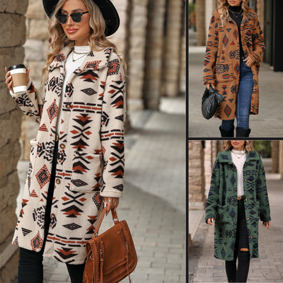 Alina - Comfortable coat with a turn-down collar