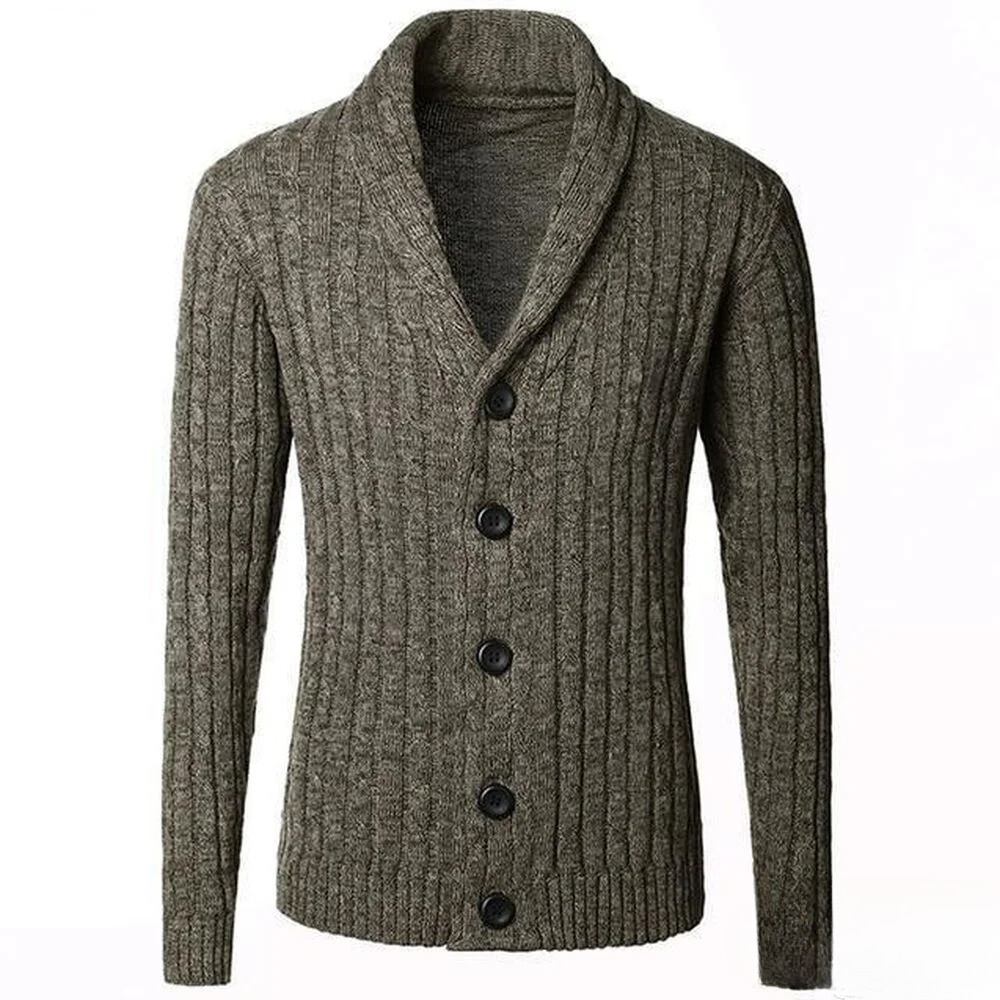 Stylish Men's Long Sleeve Cardigan Sweater Jacket
