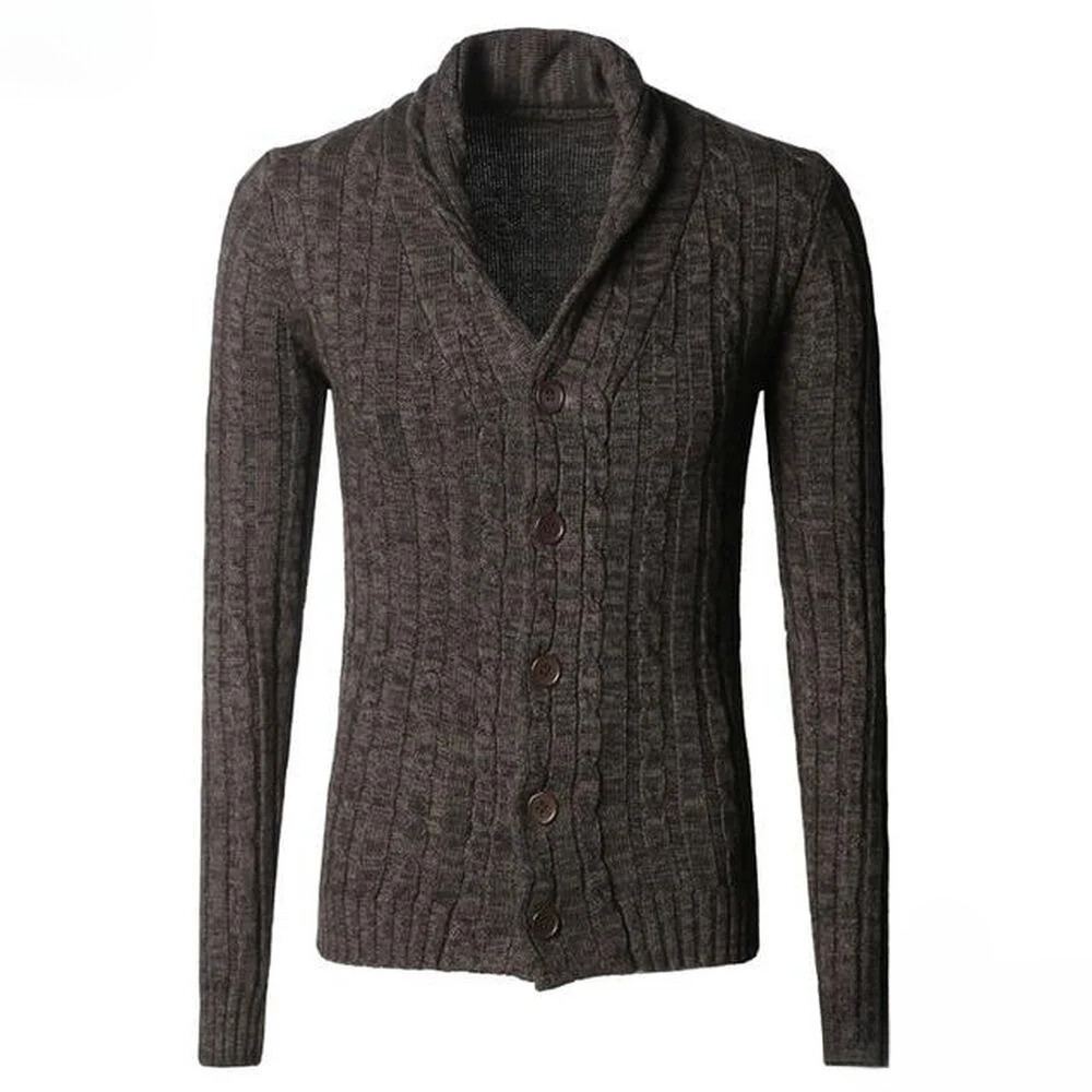 Stylish Men's Long Sleeve Cardigan Sweater Jacket