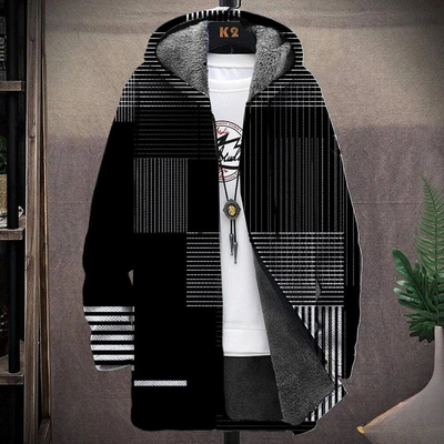 Men's Printed Hooded Jacket - Style and Comfort
