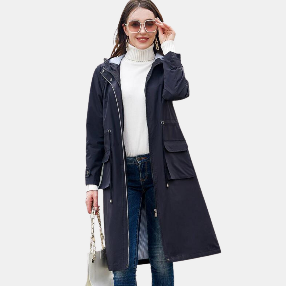 Long coat with hood for maximum protection