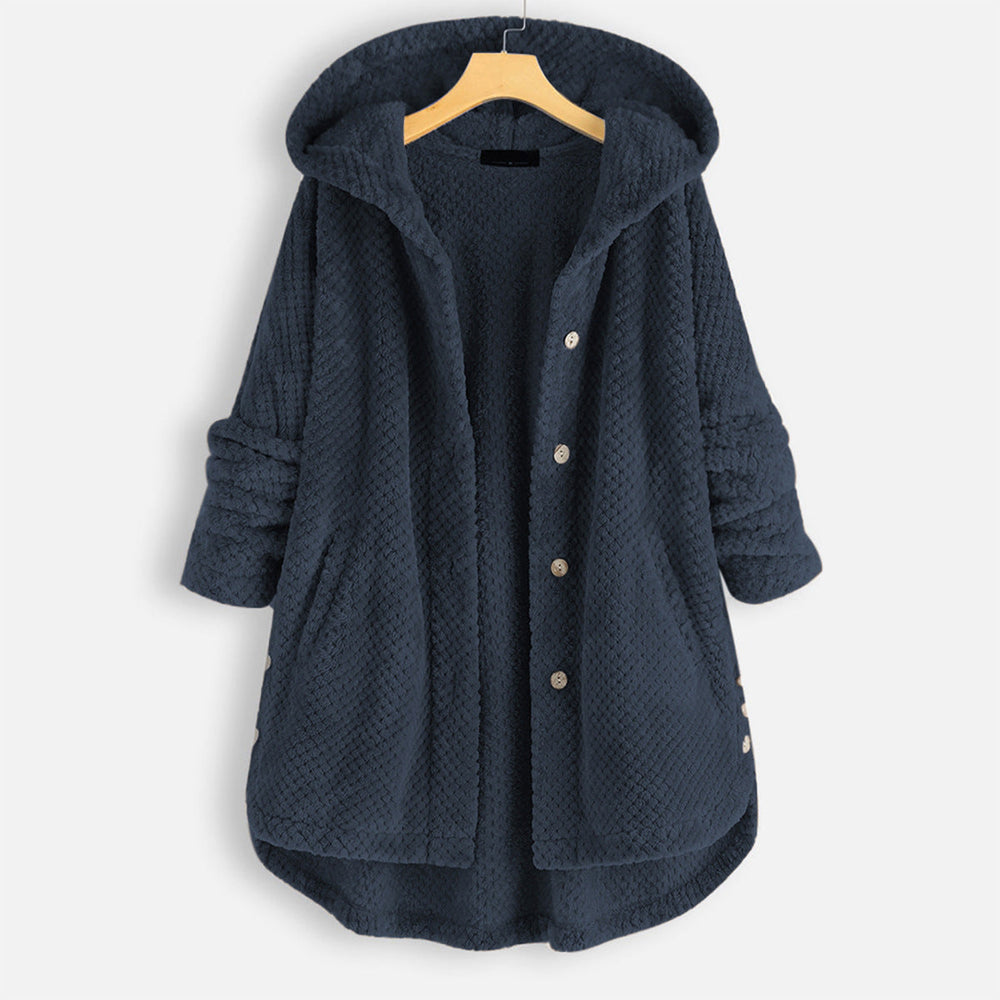 Women's winter jacket with hood and modern design