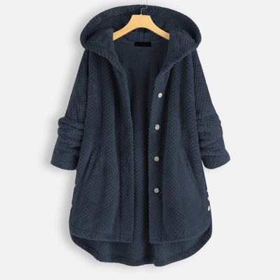 Women's winter jacket with hood and modern design
