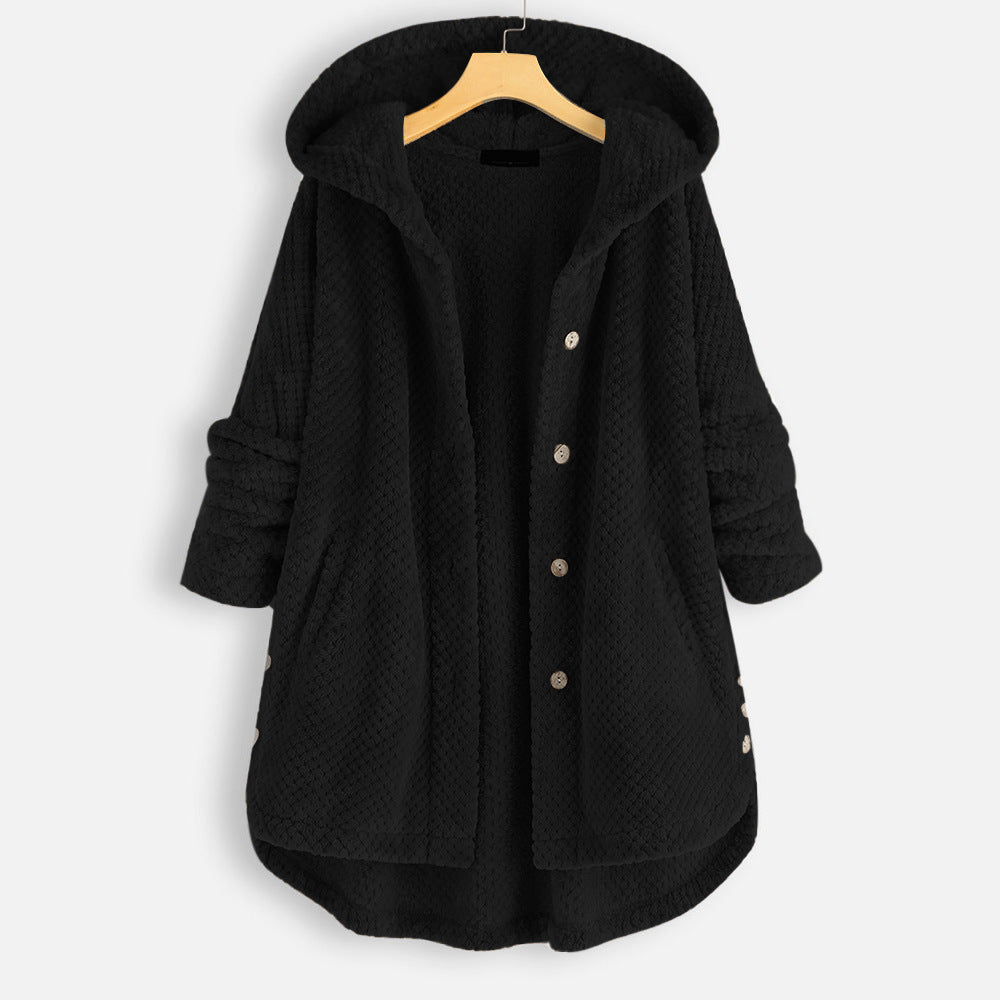 Women's winter jacket with hood and modern design