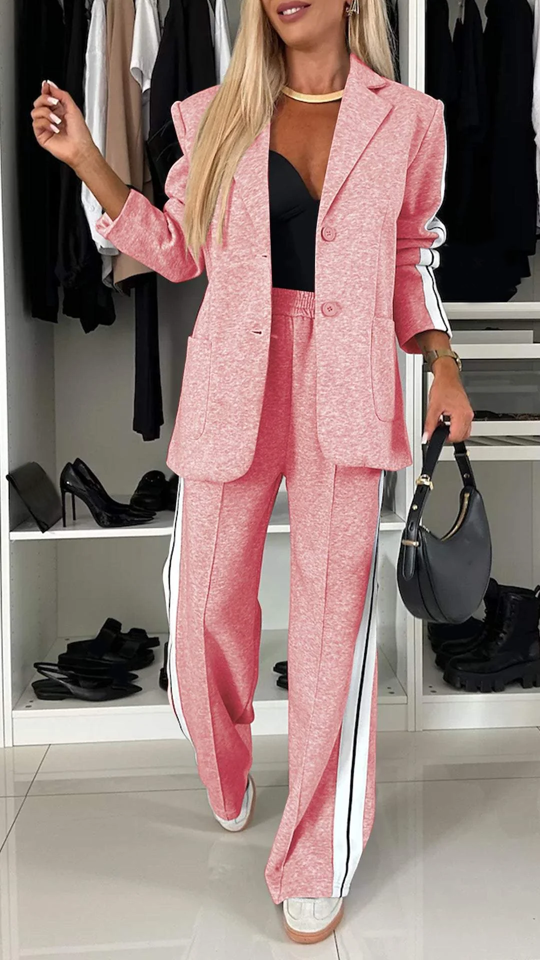 Women's Lapel Knitted Cardigan - Casual Long Sleeve Jacket Style