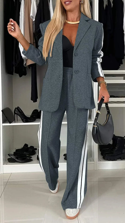 Elegant women's suit with lapels