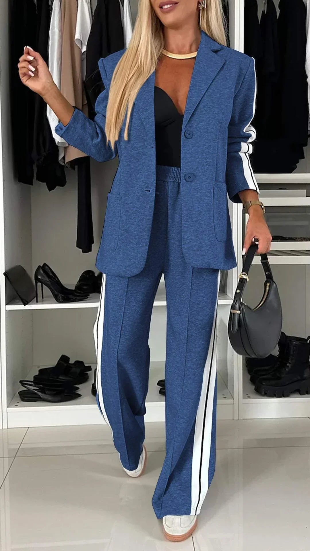 Elegant women's suit with lapels