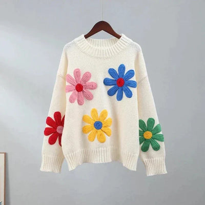 Erola - Knitted sweater with floral print