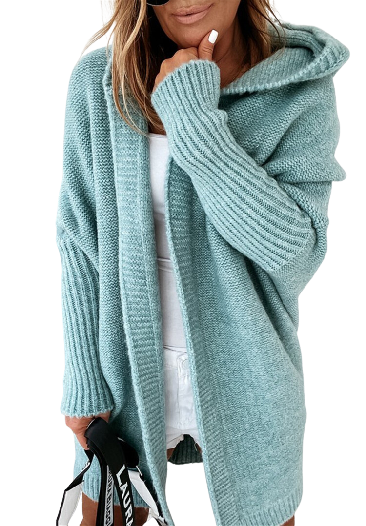 Women's loose hooded cardigan, fashionable and comfortable design