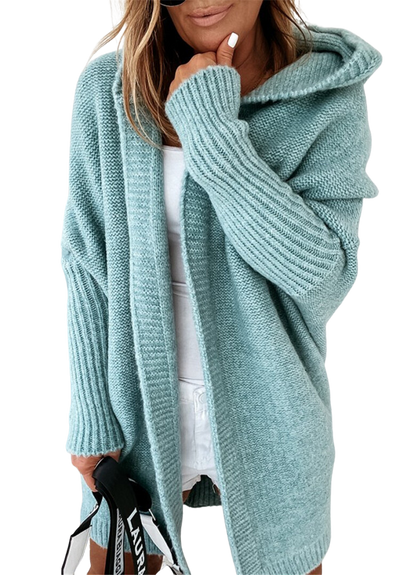 Women's loose hooded cardigan, fashionable and comfortable design