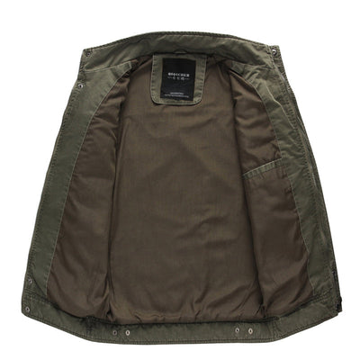 Men's Military Style Jacket - Casual Mid-Length Outdoor Coat