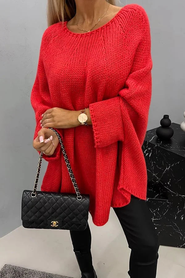 Bella - Long-sleeved round-neck knit sweater