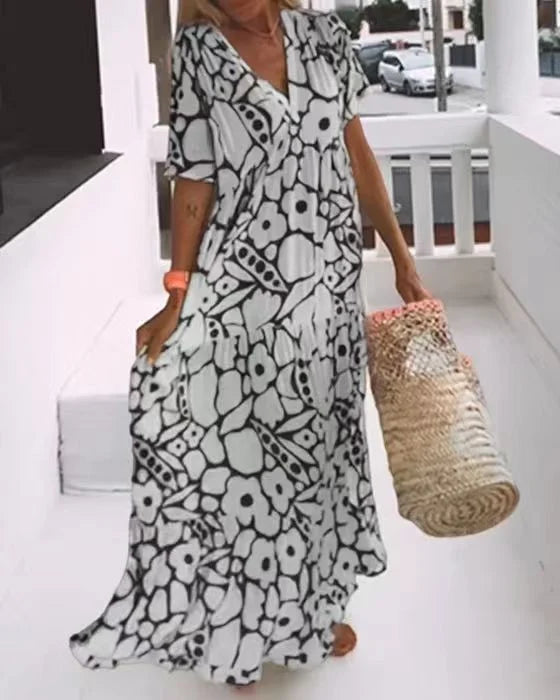 Daniela - Short-sleeved printed dress
