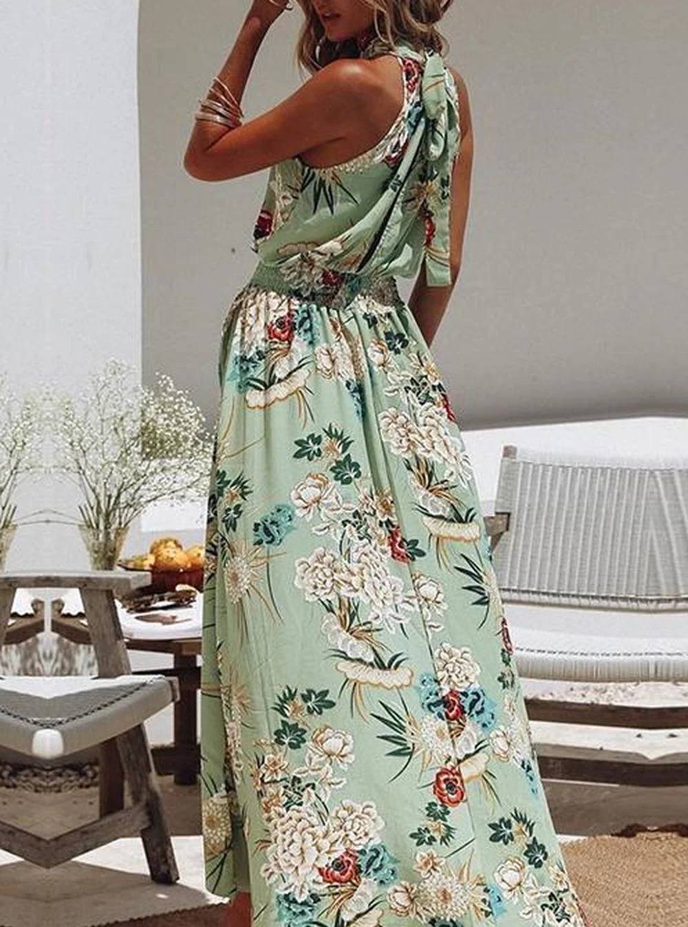 Karla - Floral Print Round Neck Dress