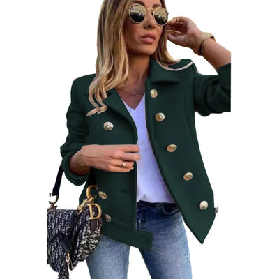Elegant long jacket with button closure
