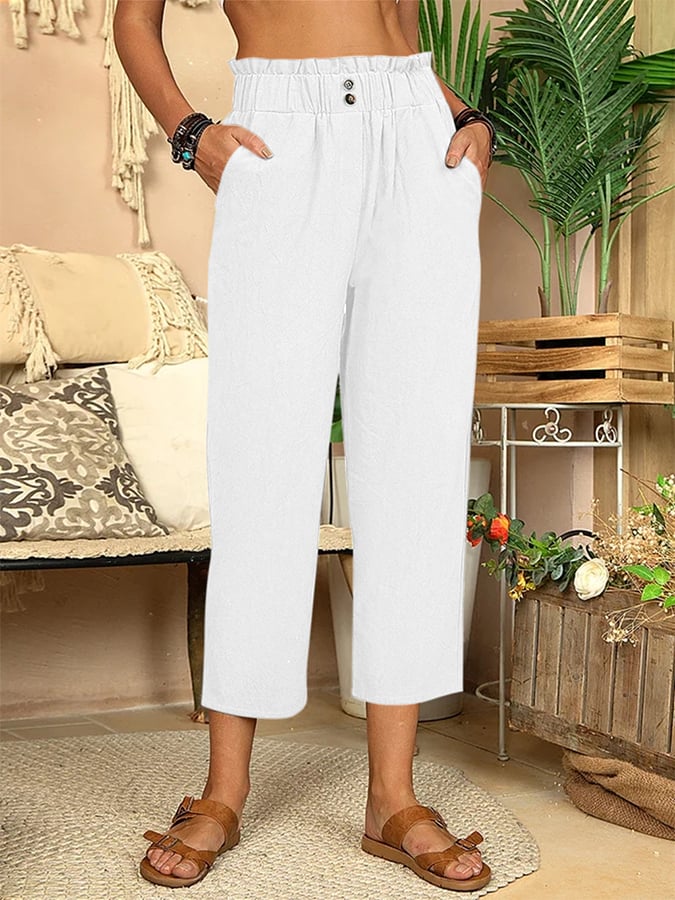 Mia - Women's Casual Straight Cotton Linen Pants
