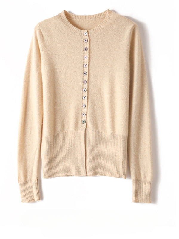 Women's Ribbed Knit Cardigan - Casual Soft Bowknot Fall Sweater