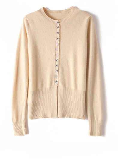 Women's Ribbed Knit Cardigan - Casual Soft Bowknot Fall Sweater