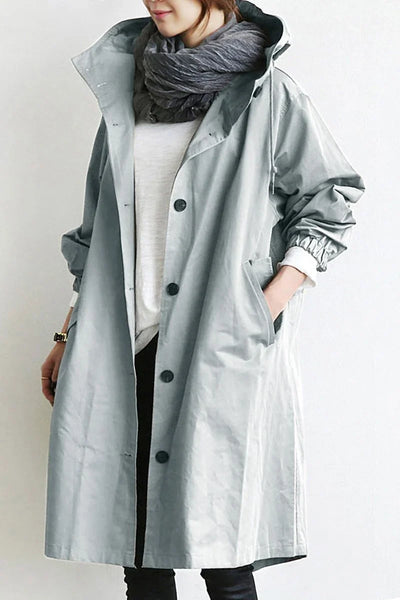 Waterproof jacket with hood for protection from wind and rain