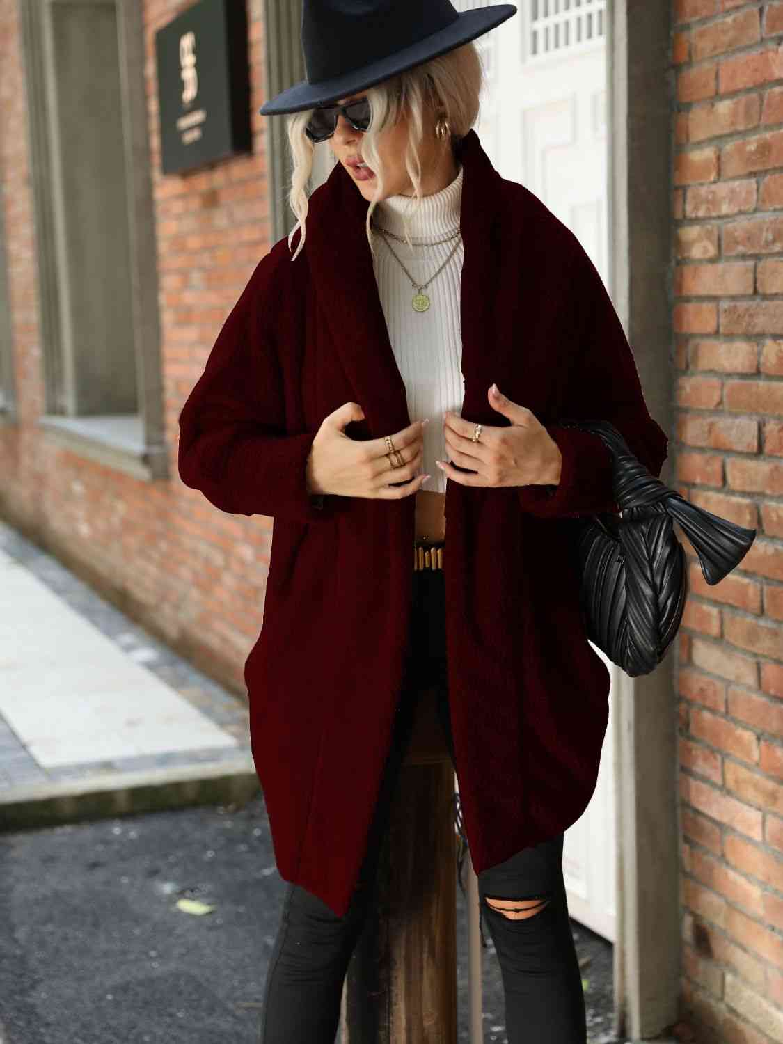 Warm teddy bear-effect coat for everyday outings