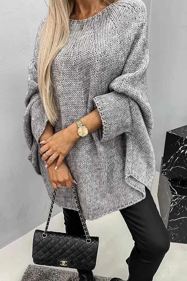 Bella - Long-sleeved round-neck knit sweater