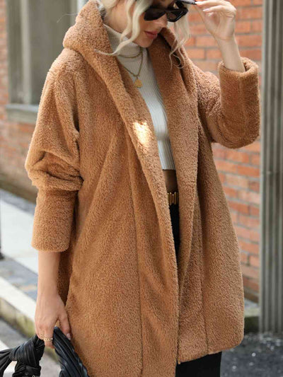 Warm teddy bear-effect coat for everyday outings
