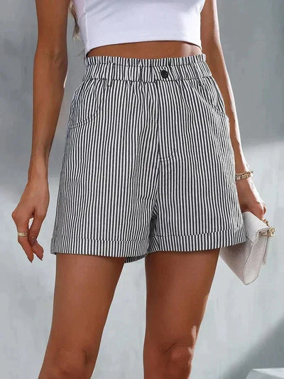 Mila - Casual Loose Striped Print Short Pants