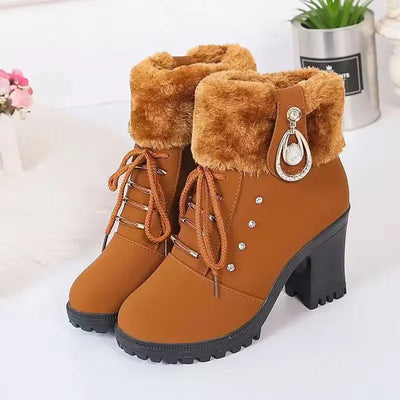 Elegant winter ankle boots for women with heels
